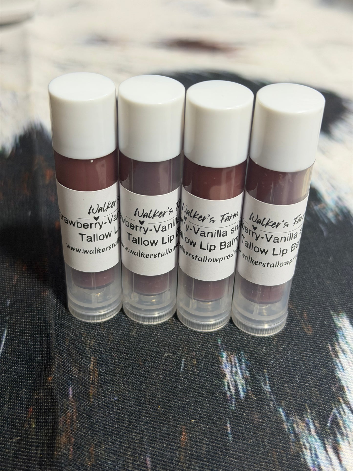 Strawberry-Vanilla Shimmer Tallow Lip Balm