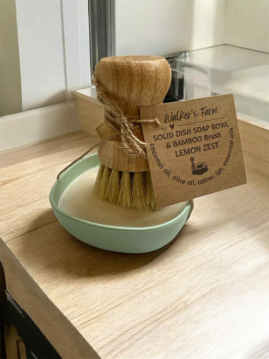 Tallow Dish Soap with Brush