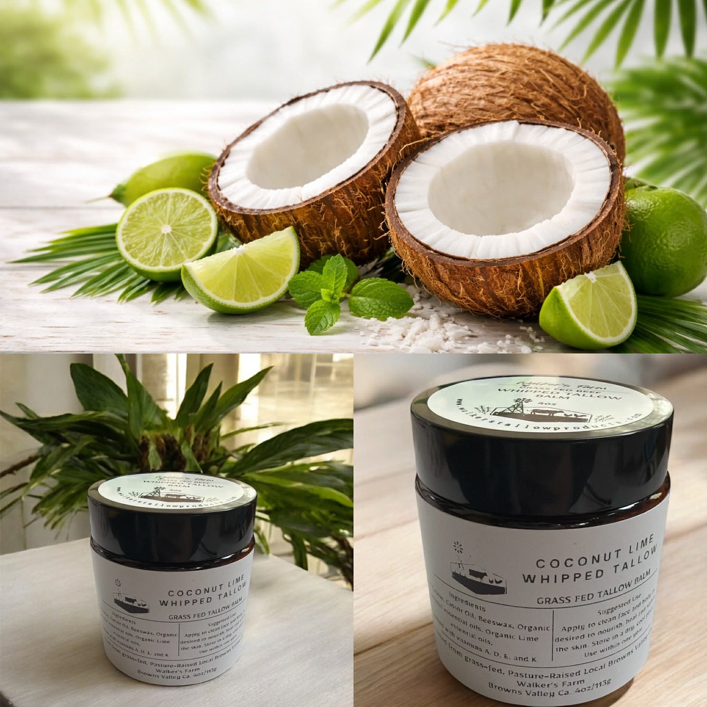 Coconut and Lime Whipped Tallow Balm
