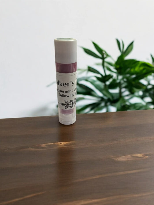 Shimmer Peppermint tallow lip balm
