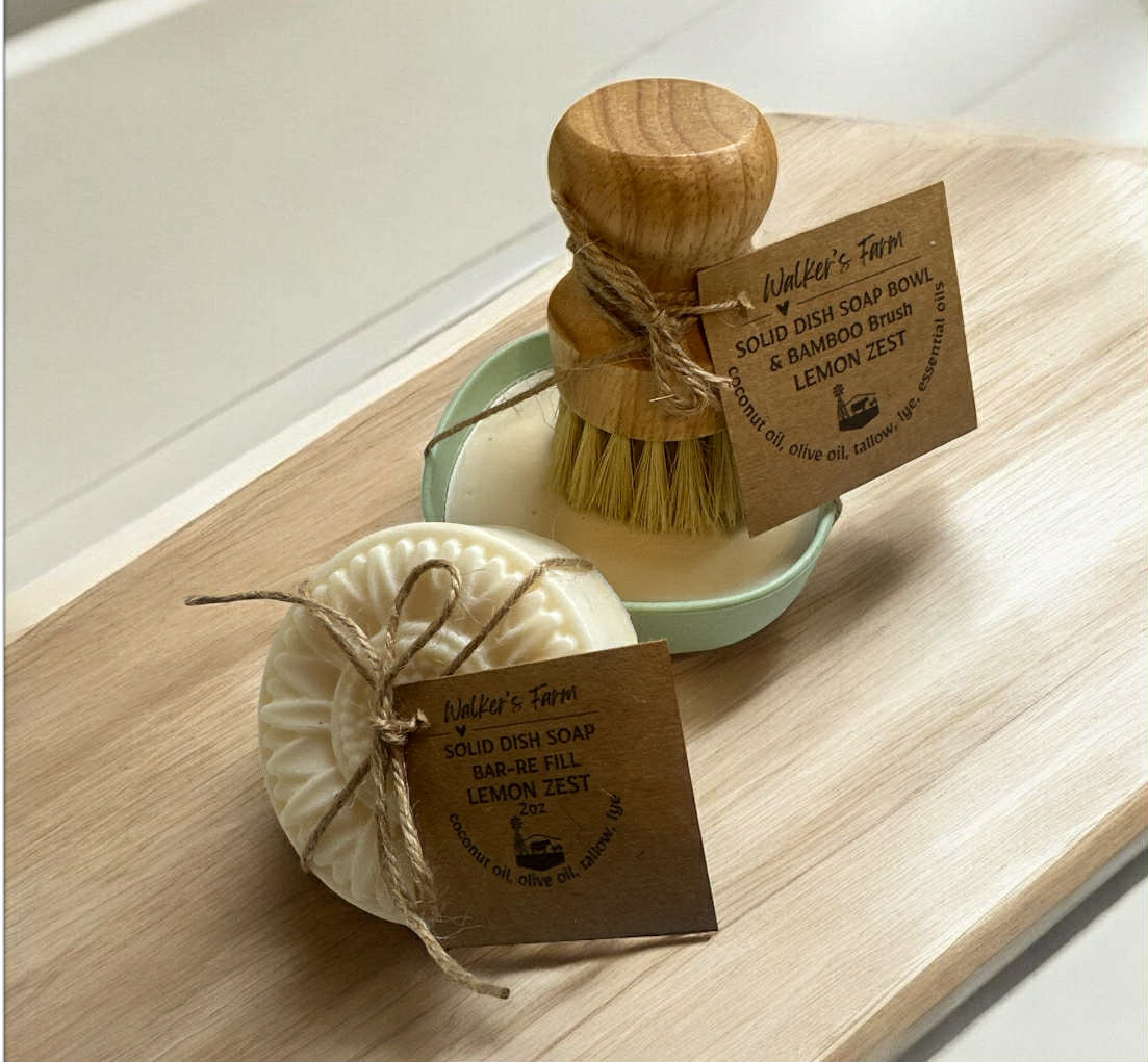 Tallow Dish Soap with Brush