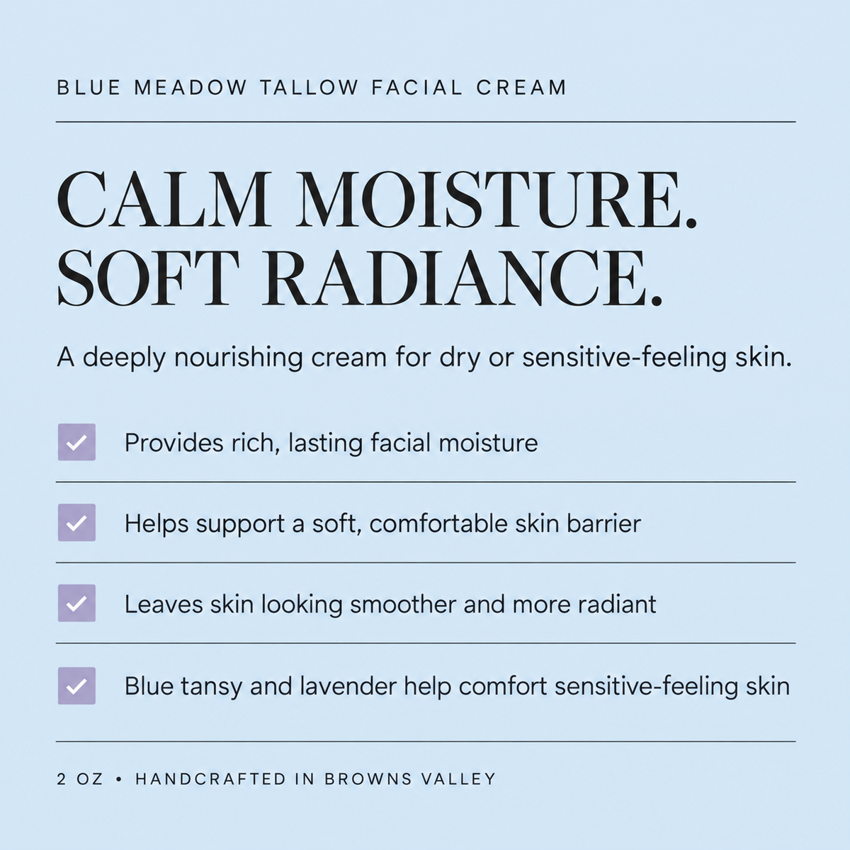 Blue Meadow Tallow Facial Cream
