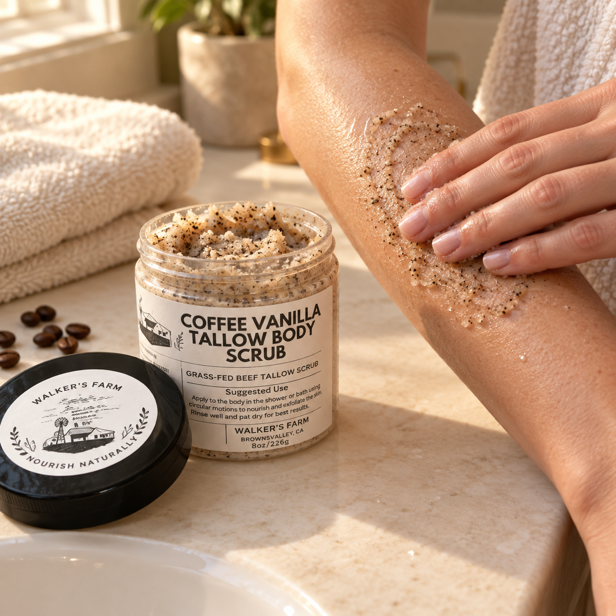 Coffee Vanilla Tallow Sugar Scrub