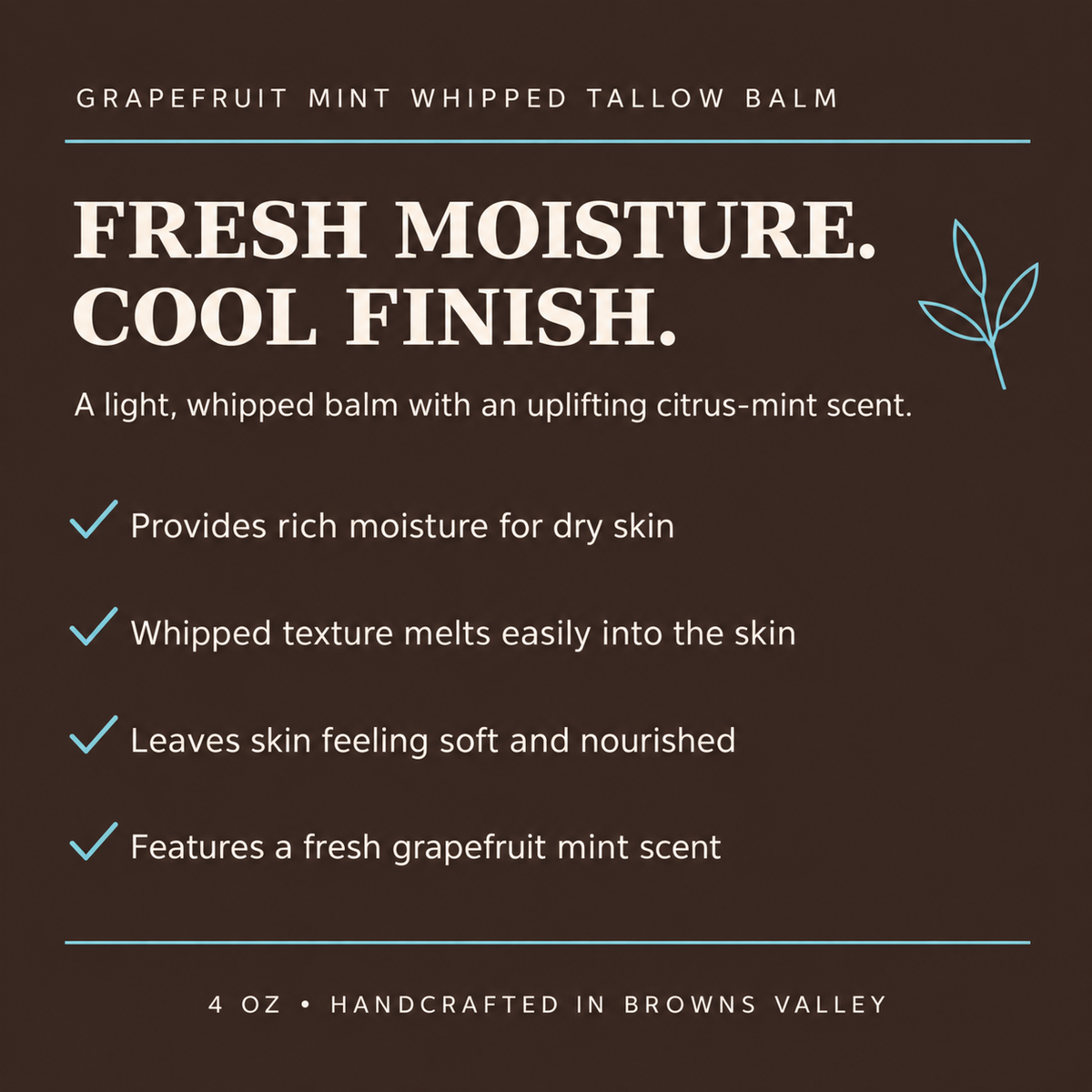 Grapefruit Mint Whipped Tallow Balm
