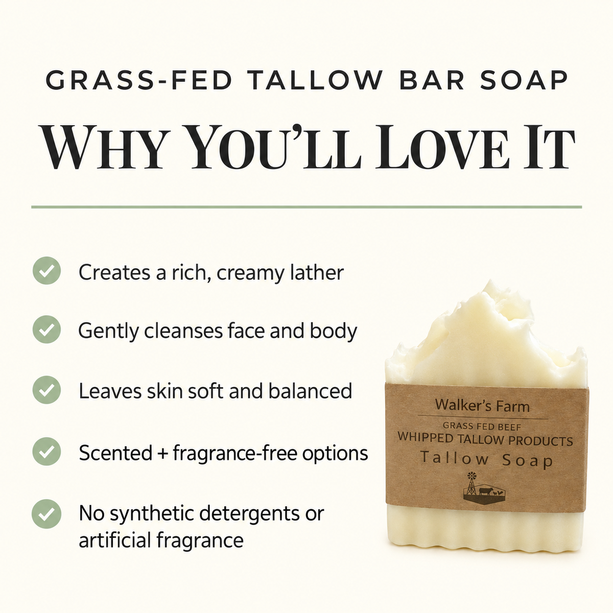 Grass-Fed Tallow Bar Soap