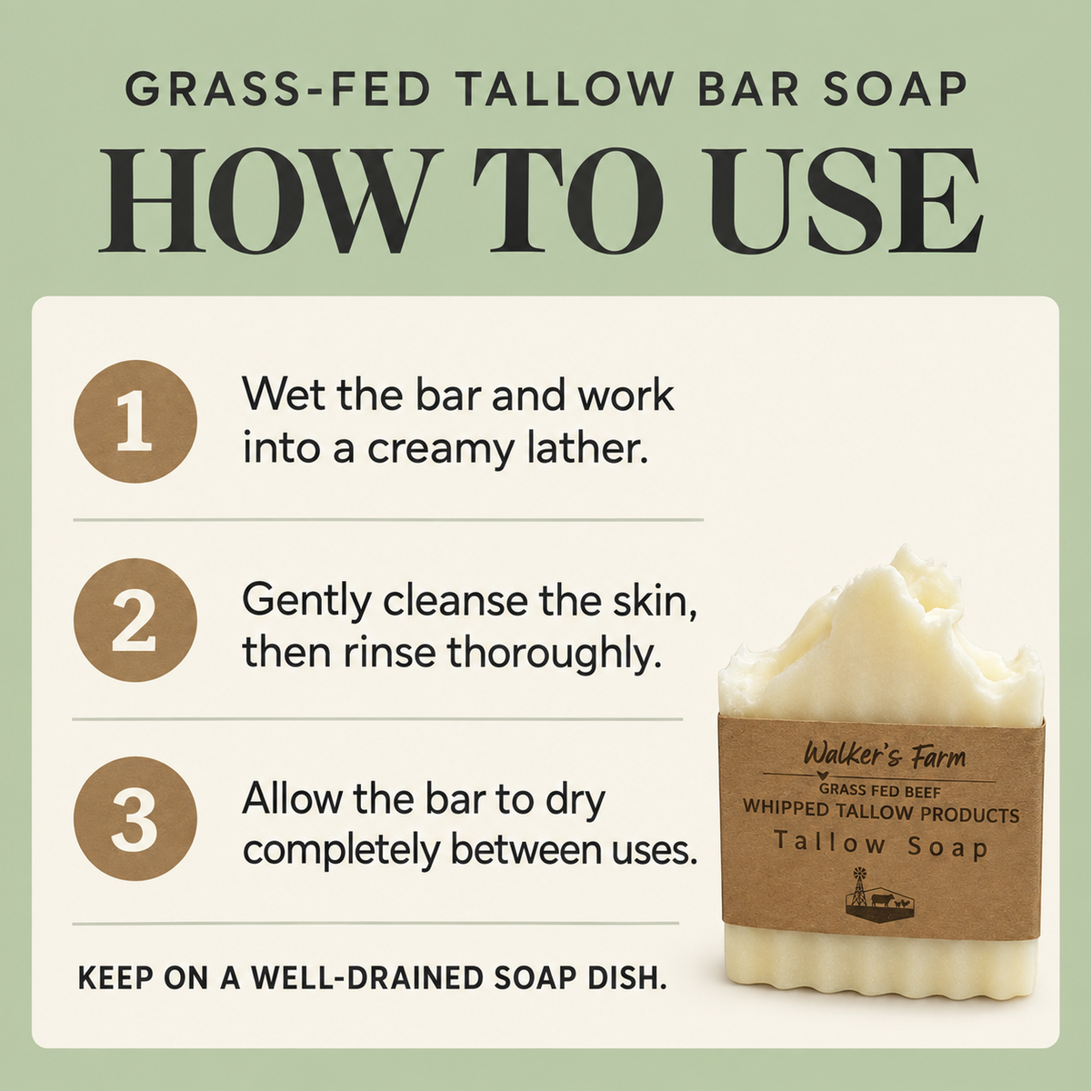 Grass-Fed Tallow Bar Soap