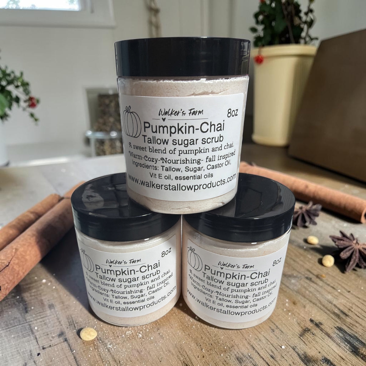 Pumpkin-Chai Tallow sugar scrub