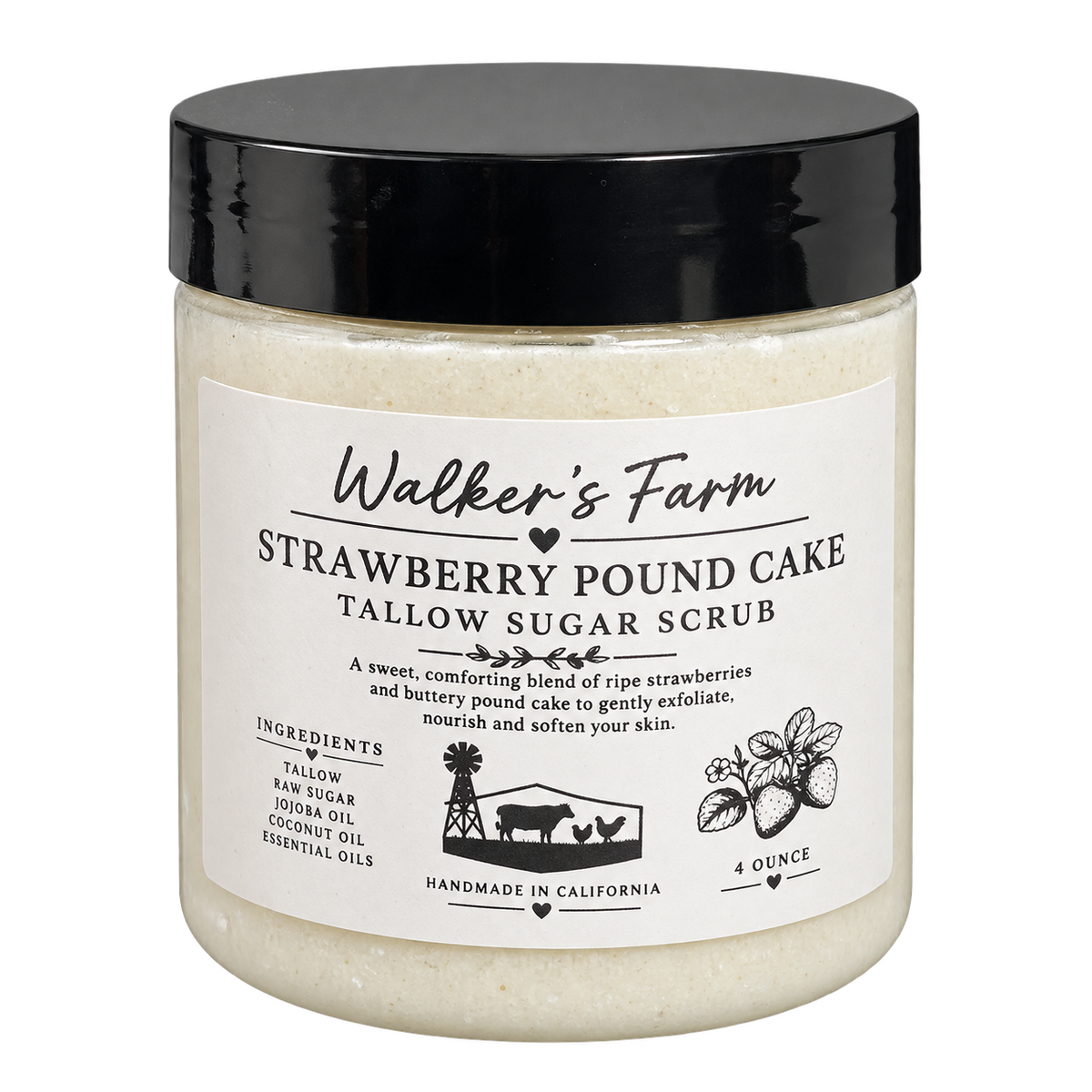 Strawberry Pound Cake Tallow Sugar Scrub