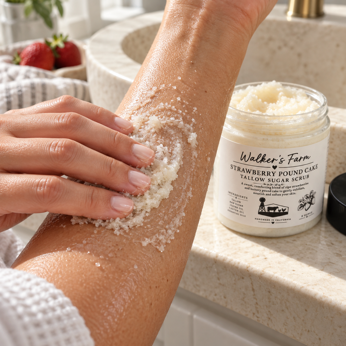 Strawberry Pound Cake Tallow Sugar Scrub
