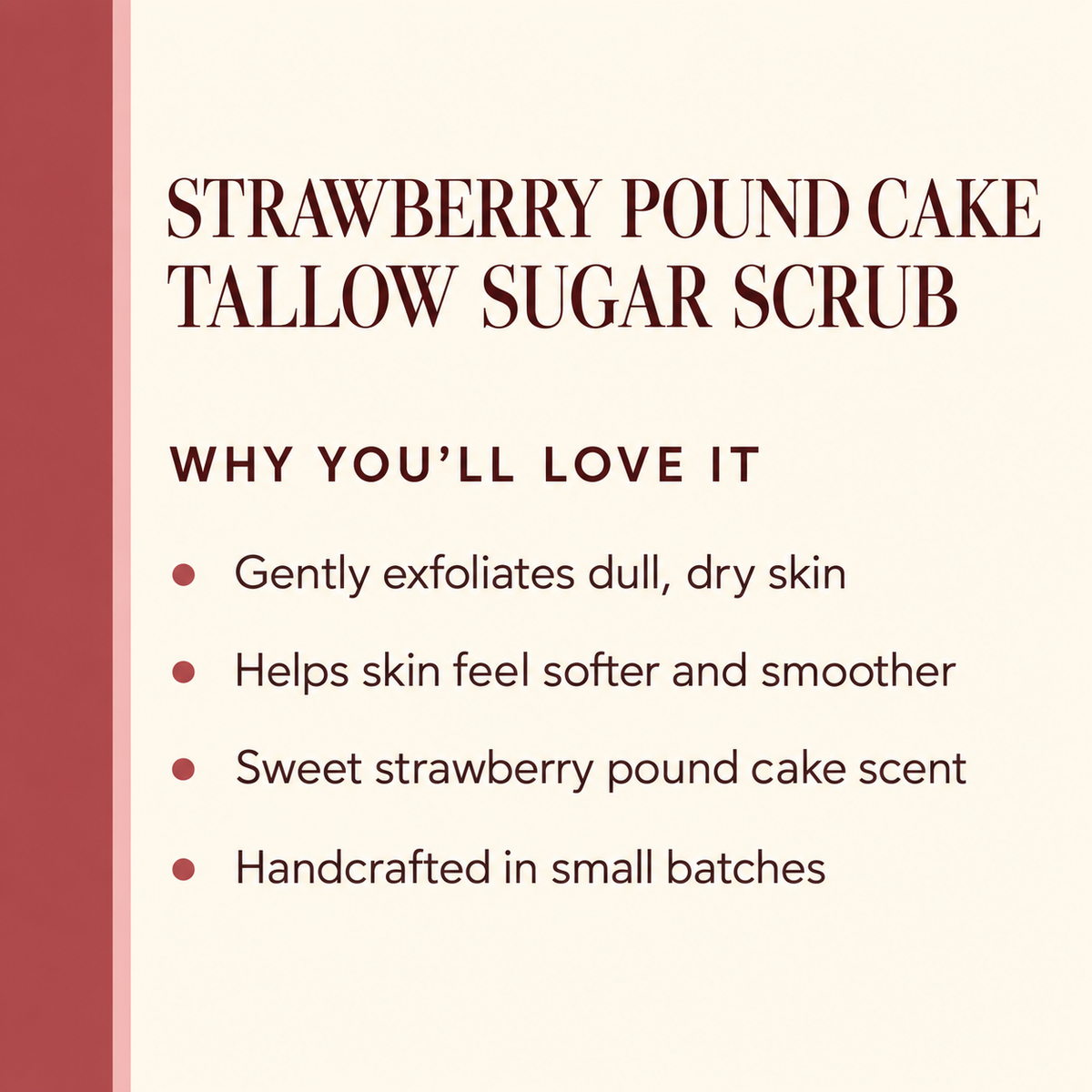 Strawberry Pound Cake Tallow Sugar Scrub