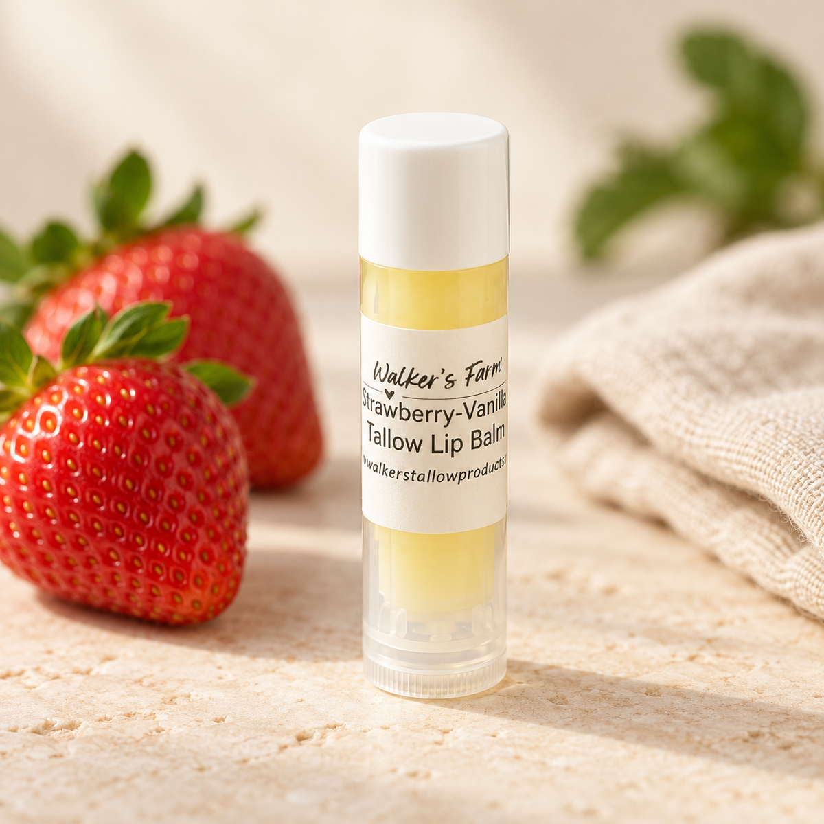 Strawberry Vanilla Tallow Lip Balm