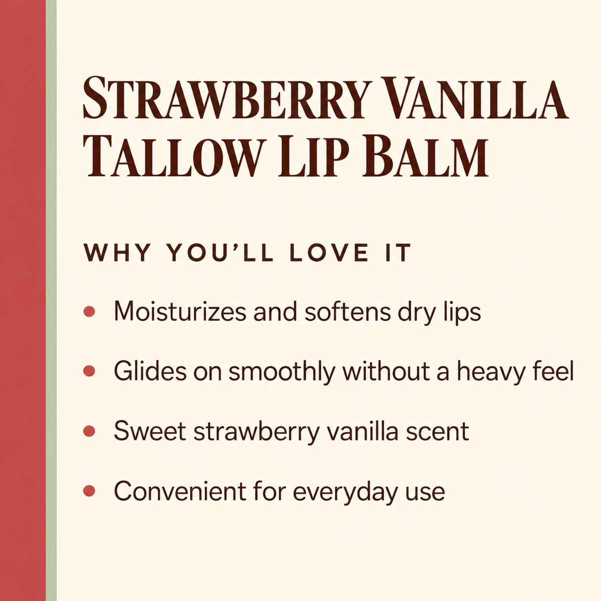 Strawberry Vanilla Tallow Lip Balm