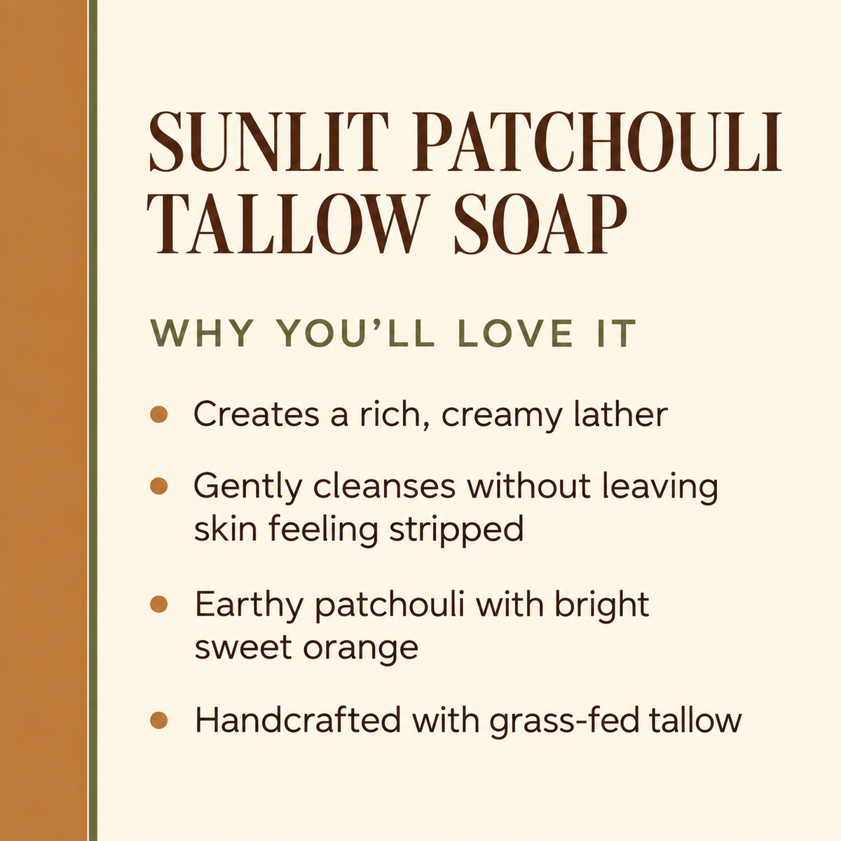 Sunlit Patchouli Tallow Soap