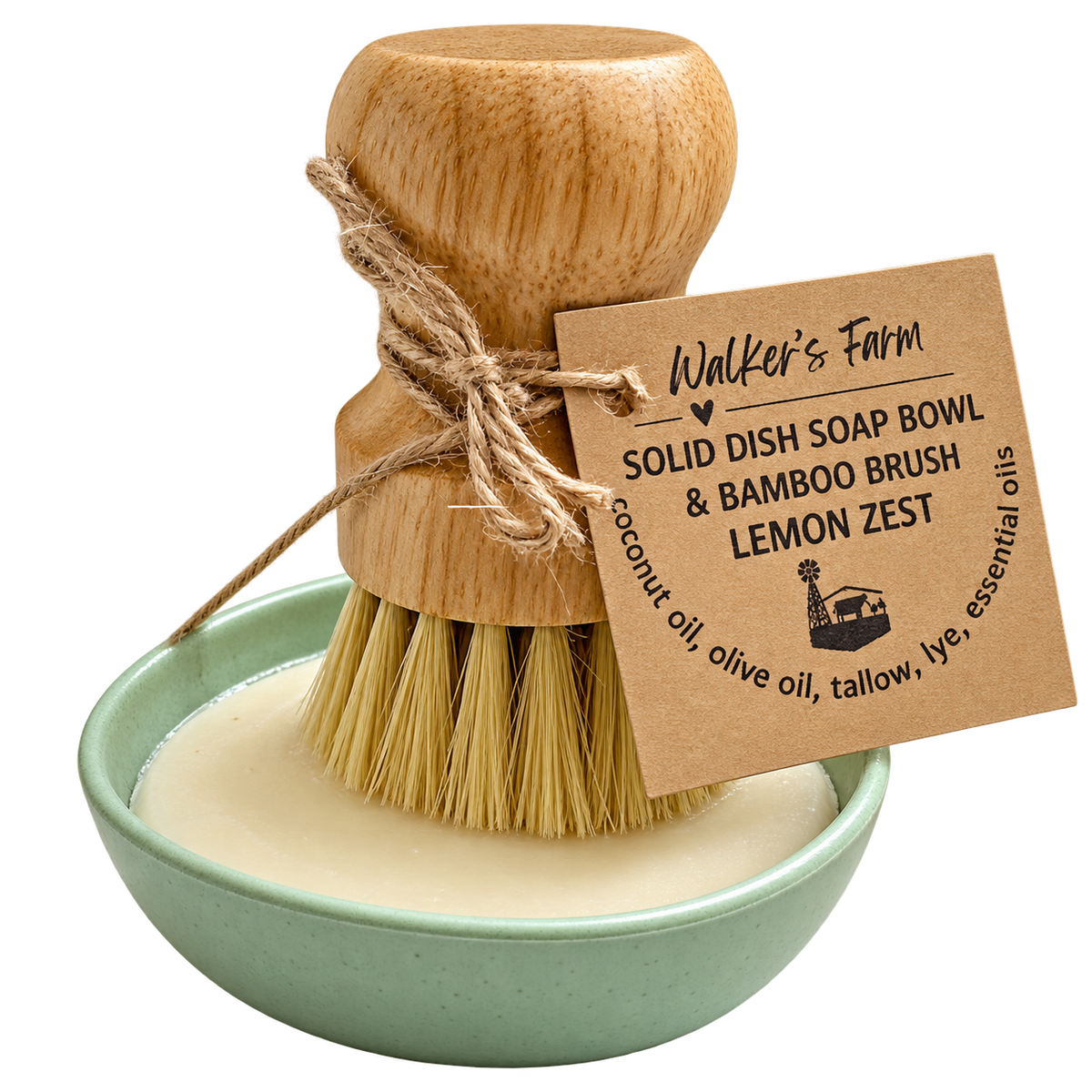Tallow Dish Soap with Brush