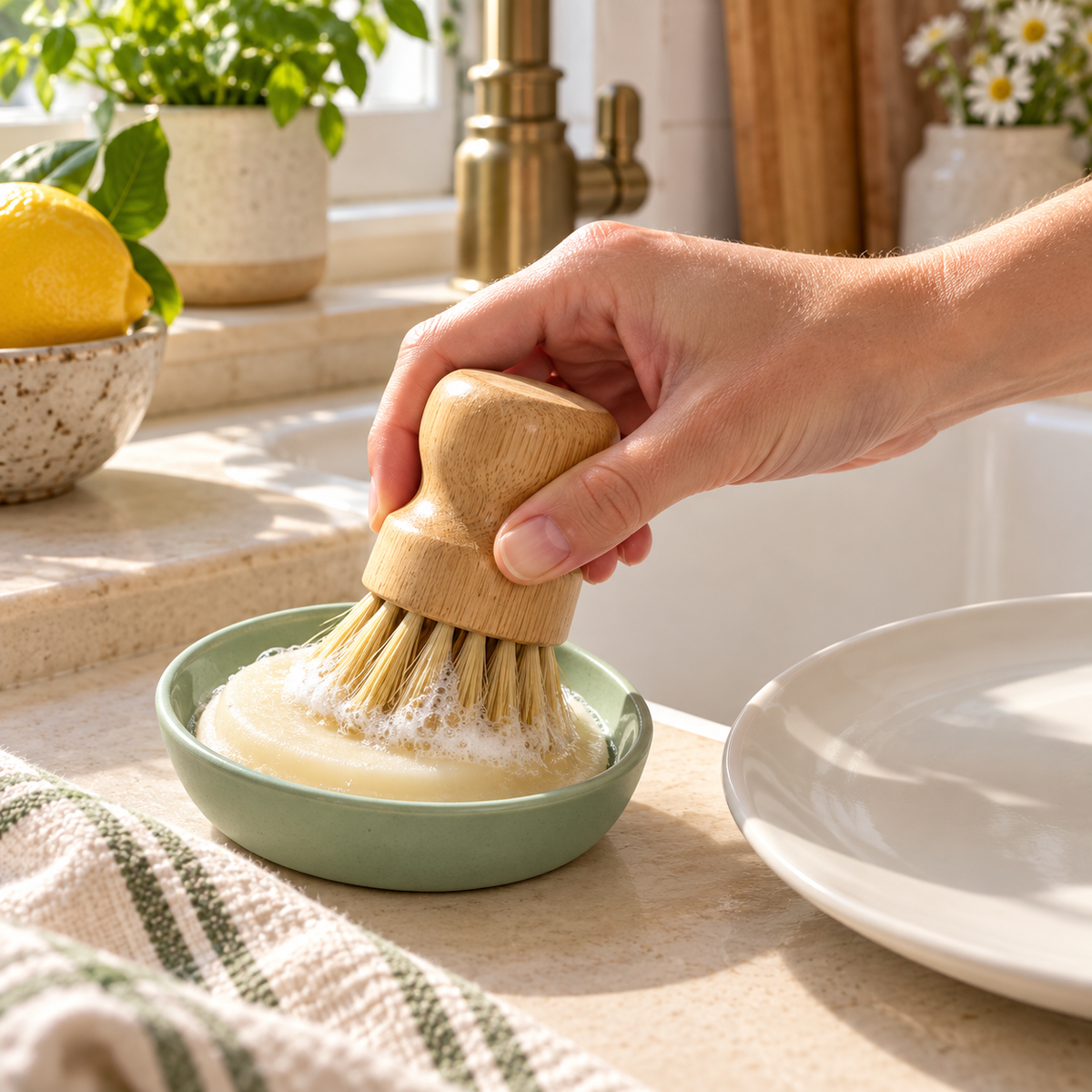 Tallow Dish Soap with Brush