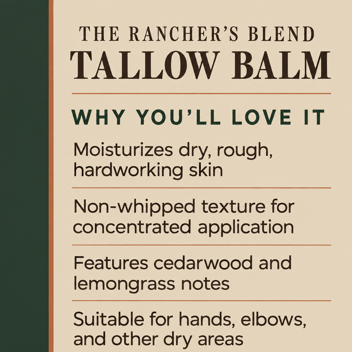 The Rancher’s Blend Tallow Balm