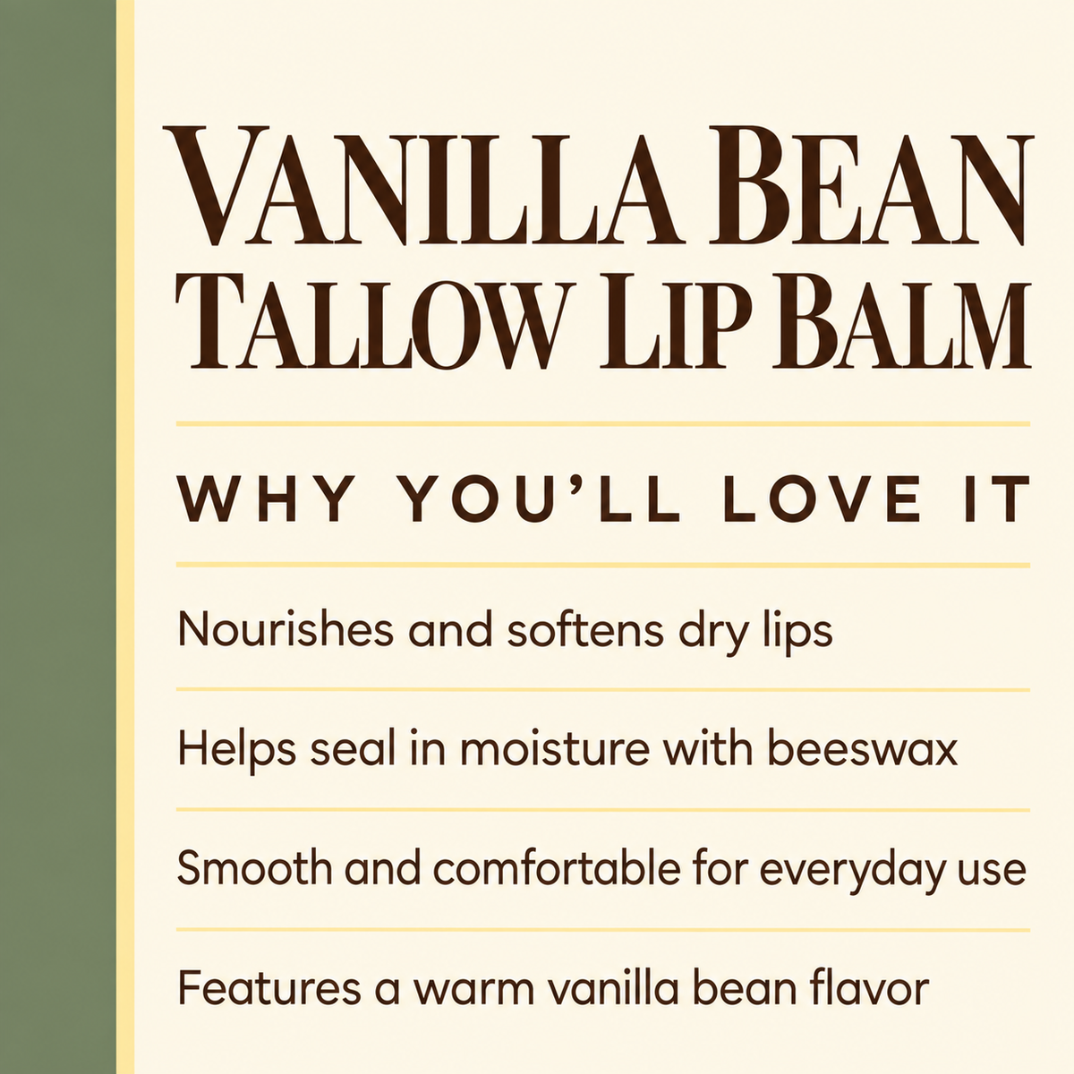 Vanilla Bean Tallow Lip Balm