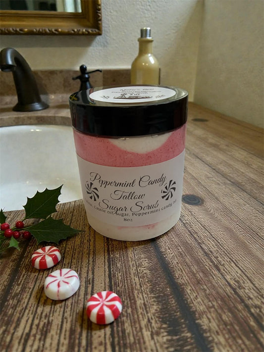 Peppermint Candy Tallow Sugar Scrub