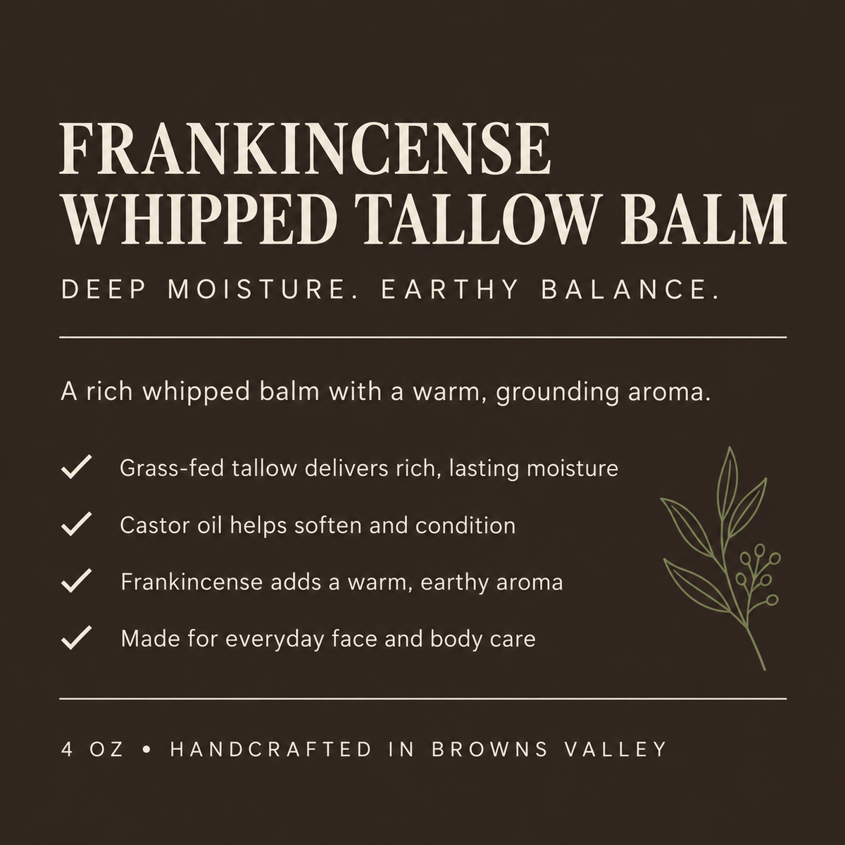 Frankincense Whipped Tallow Balm
