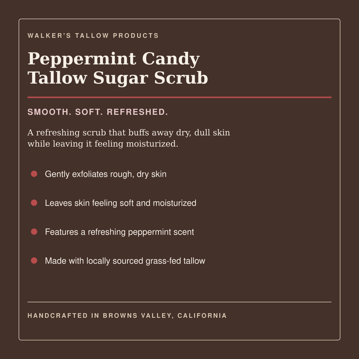 Peppermint Candy Tallow Sugar Scrub