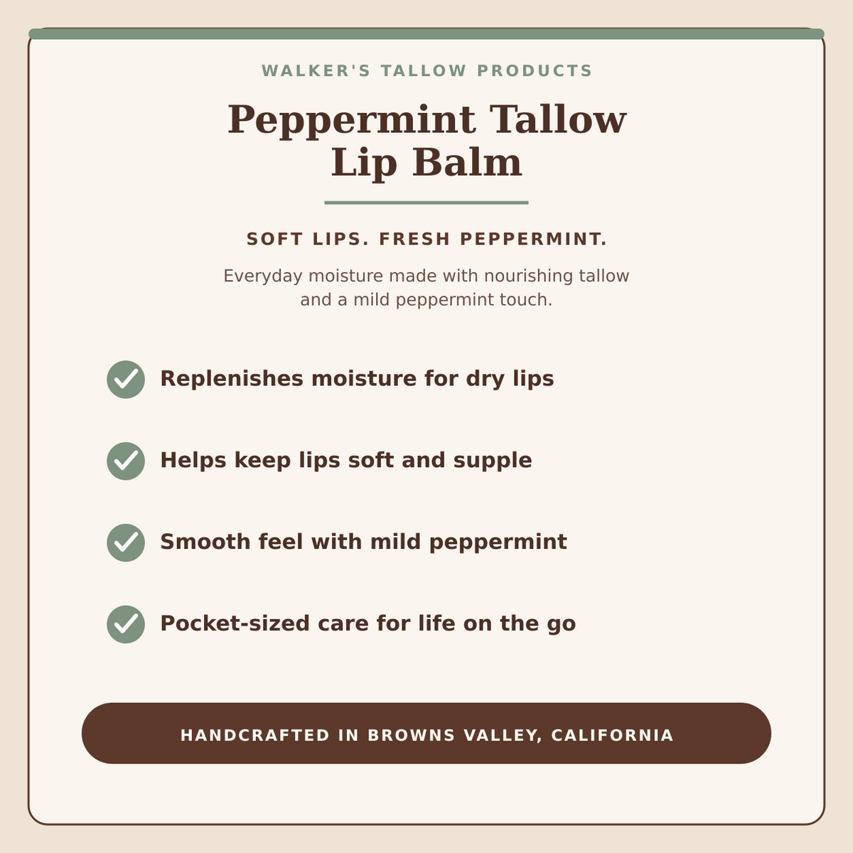 Peppermint Tallow Lip Balm